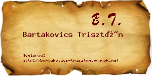 Bartakovics Trisztán névjegykártya